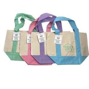TRADER JOE’S Viral Mini Tote Canvas Bag Patel Set of 4-NWT